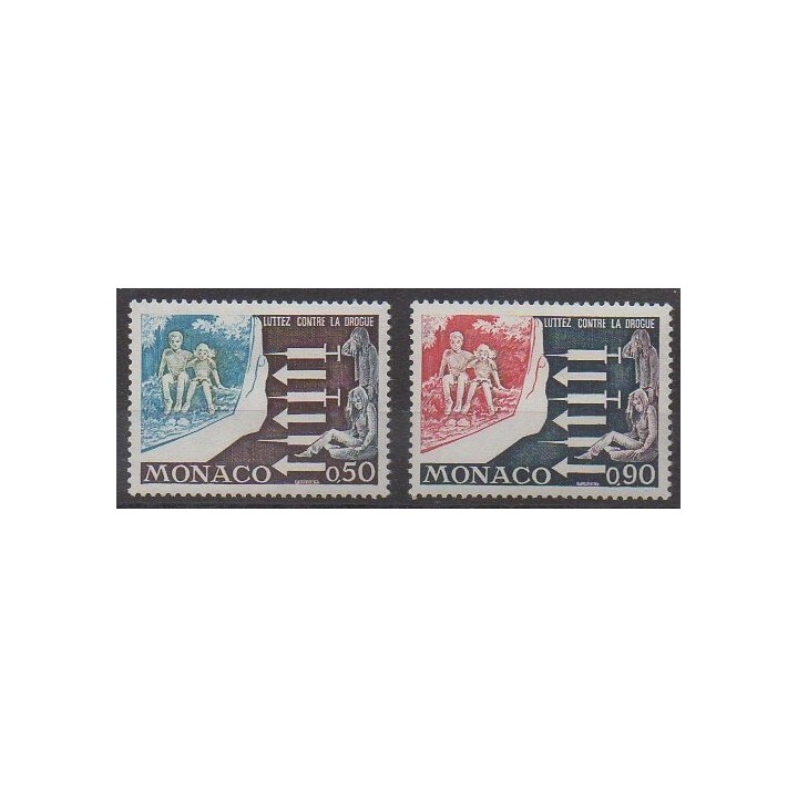 Acheter cette série de timbres de Monaco de l'année 1973 (No 951/952).