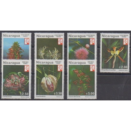 Nicaragua - 1982 - Nb 1218/1221 - PA1004/PA1006 - Flowers