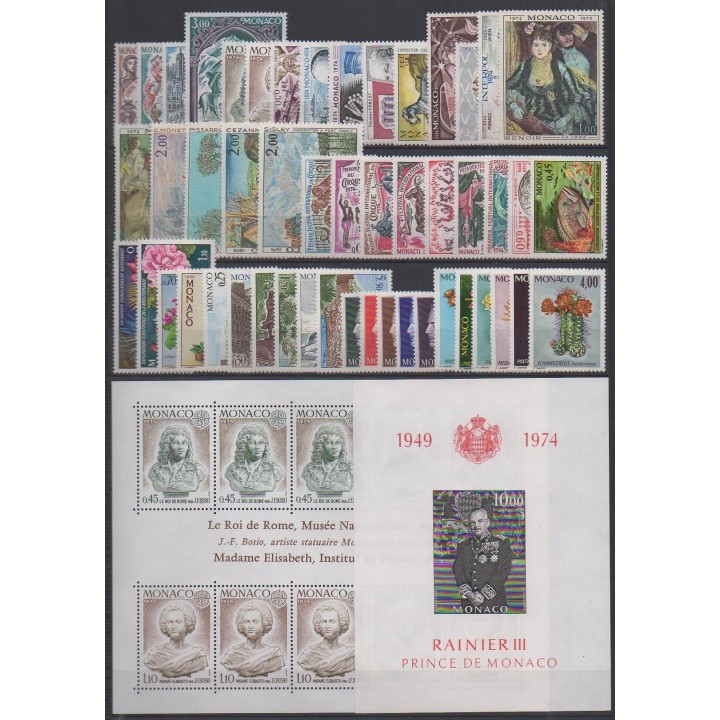 Buy the stamps and the 2 souvenir sheets of Monaco of the year 1974 (Nb 953/1002 - BF8/BF9).