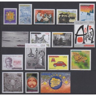 Acheter les timbres d'Andorre français  de l'année 2019 (No 824/839).