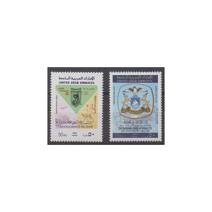 Acheter cette série de timbres des Emirats arabes unis de l'année 1988 (No 244/245).