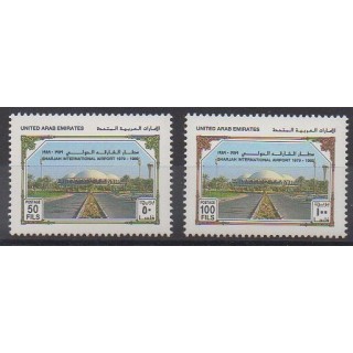 Acheter cette série de timbres des Emirats arabes unis de l'année 1989 (No 258/259).