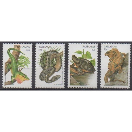 Bahamas - 1996 - No 899/902 - Reptiles - Espèces menacées - WWF