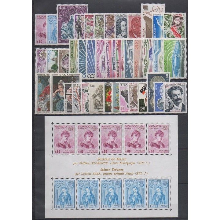 Buy the stamps and the souvenir sheet of Monaco of the year 1975 (Nb 1003/1042 - BF10).