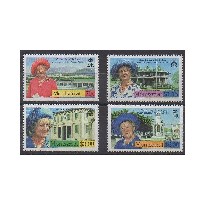 Acheter cette série de timbres de Montserrat de l'année 2000 (No 1031/1034).