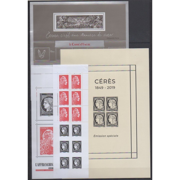 Buy this set of stamps and these 18 souvenir sheets of France of the year 2019 (Nb 5291/5371 - BF146/BF147 - C1526).
