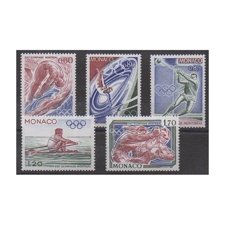 Acheter cette série de timbres de Monaco de l'année 1976 (No 1057/1061).