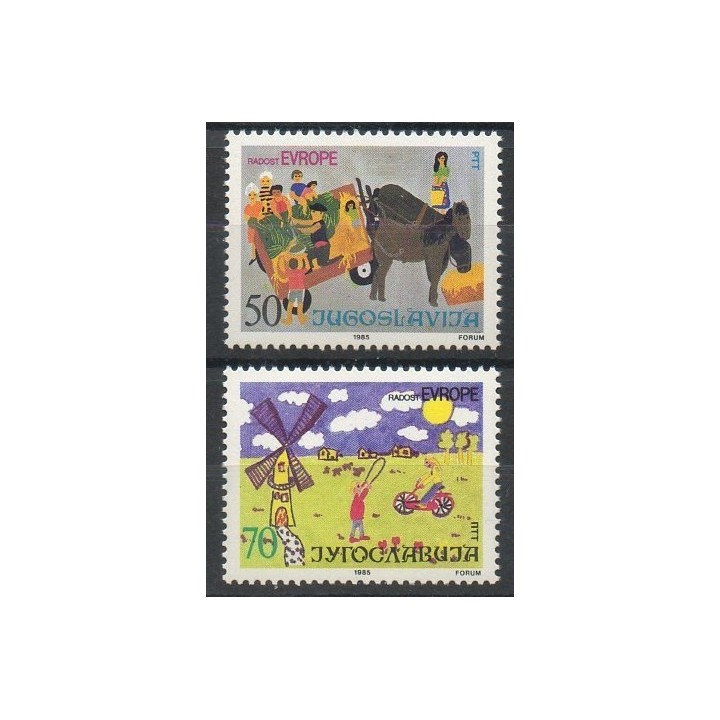 Timbres - Thème dessins d'enfants - Yougoslavie - 1985- No 2005/2006
