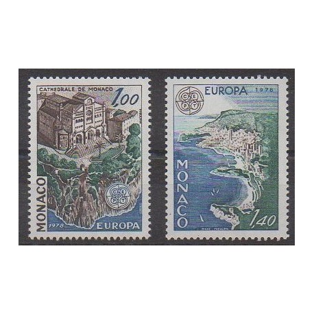 Monaco - 1978 - No 1139/1140 - Monuments - Églises - Europa