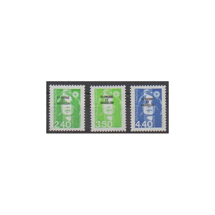 Acheter cette série de timbres de Saint-Pierre et Miquelon de l'année 1993 (No 587/589).