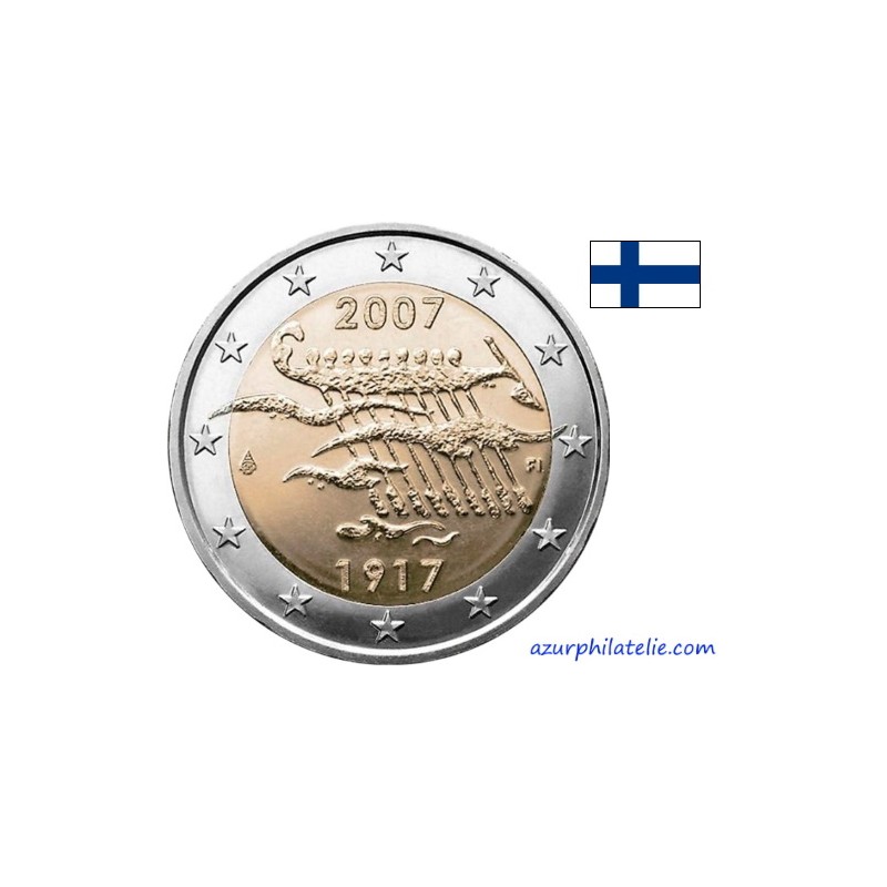 2 Euros Finlande 2007 90 Ans Dindépendance De La Finlande