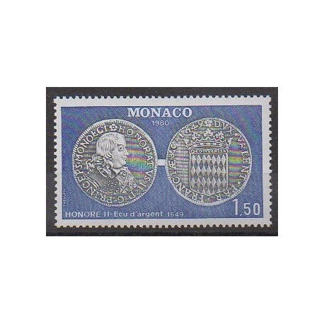 Monaco - 1980 - No 1231 - Monnaies, billets ou médailles