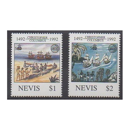 Nevis - 1992 - Nb 652/653 - Christophe Colomb