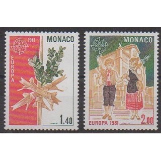 Acheter cette série de timbres de Monaco de l'année 1981 (No 1273/1274).