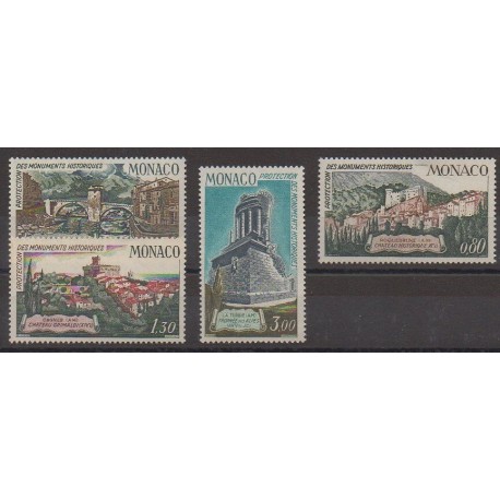 Monaco - 1971 - Nb 851/854 - Monuments