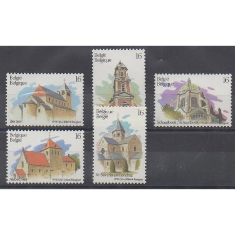 Belgique - 1994 - No 2555/2559 - Églises