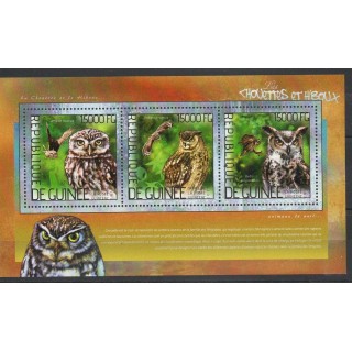 Timbres - Thème rapaces nocturnes - Guinée - 2014- No 7169/7171