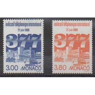 Acheter cette série de timbres de Monaco de l'année 1996 (No 2049/2050).