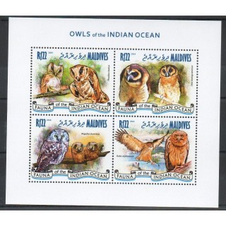 Timbres - Thème rapaces nocturnes - Maldives - 2014- No 4313/4316