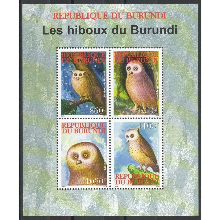 Timbres - Thème rapaces nocturnes - Burundi - 2009- No BF 142