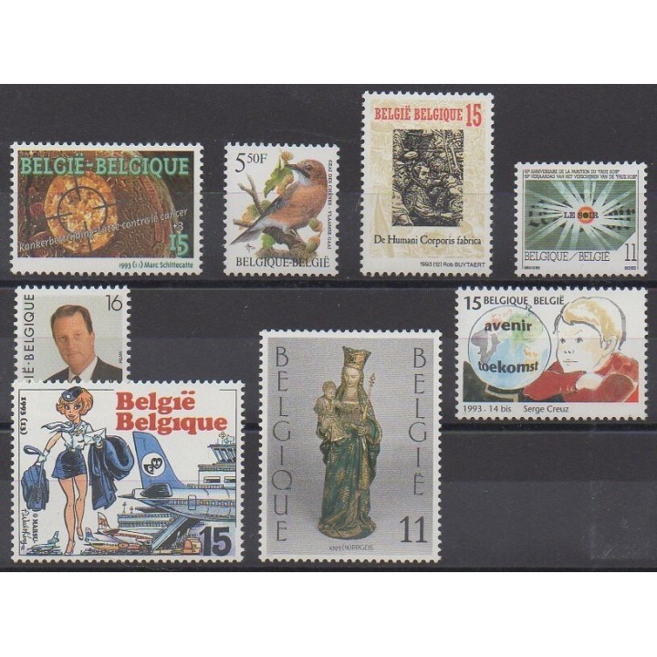 Acheter cette série de timbres de Belgique de l'année 1993 (No 2525/2532).