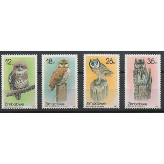Timbres - Thème rapaces nocturnes - Zimbabwe - 1987- No 134/137