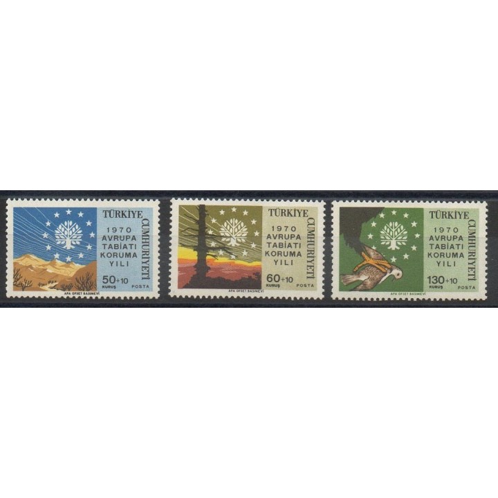 Timbres - Thème environnement - Turquie - 1970- No 1933/1935