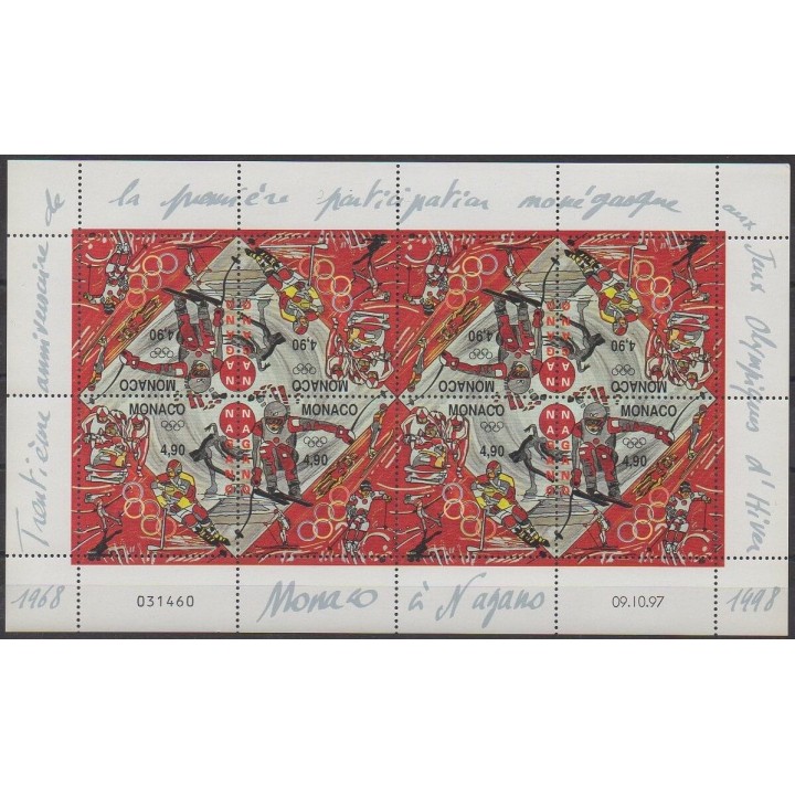Acheter cette série de timbres et ces 2 blocs feuillets de Monaco de l'année 1997 (No F2142/F2143).