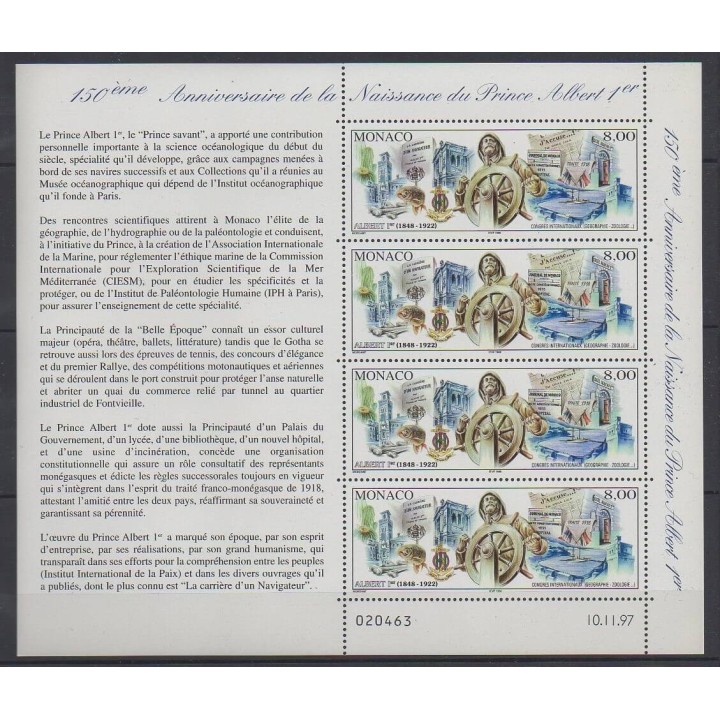 Acheter ce feuillet de Monaco de l'année 1997 (No F2145).