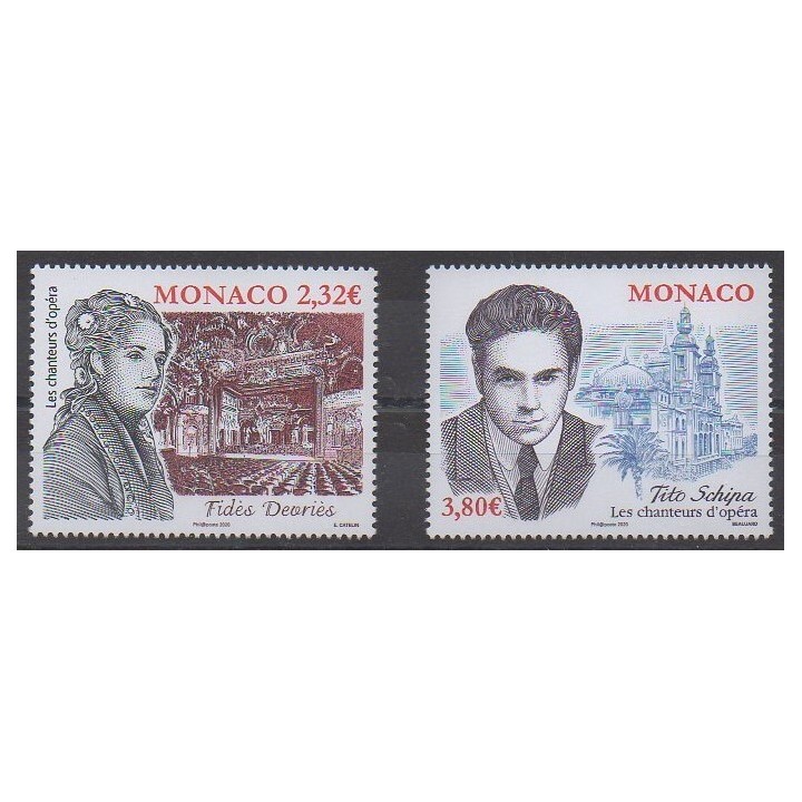 Acheter ce timbre de Monaco de l'année 2020 (Chanteurs d'opéra).