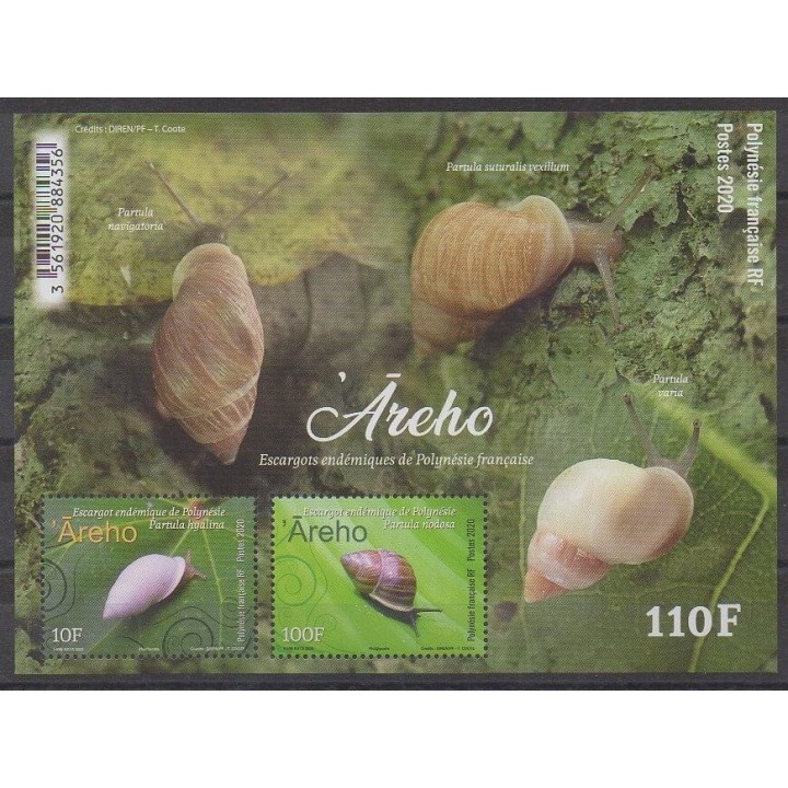 Acheter ce timbre de Polynésie de l'année 2020 (Escargots).