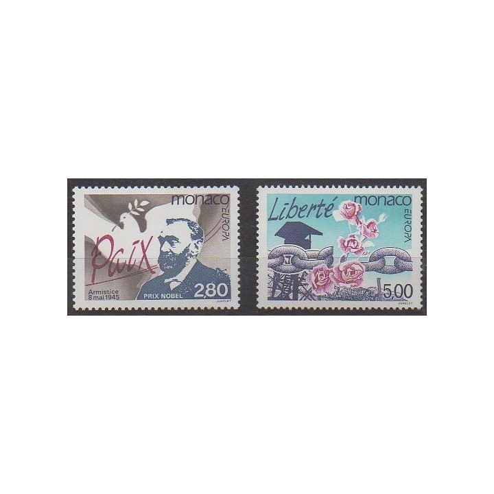 Acheter cette série de timbres de Monaco de l'année 1995 (No 1987/1988).