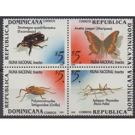 Dominican (Republic) - 1999 - Nb 1388/1391 - Insects