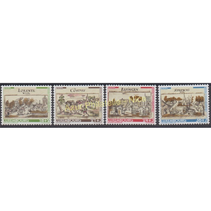 Timbres - Thème monuments - Luxembourg - 2000 - No 1468/1471