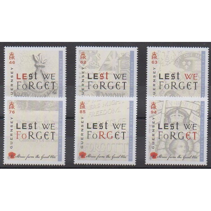 Acheter cette série de timbres de l'île de Guernesey de l'année 2018 (No 1708/1713).