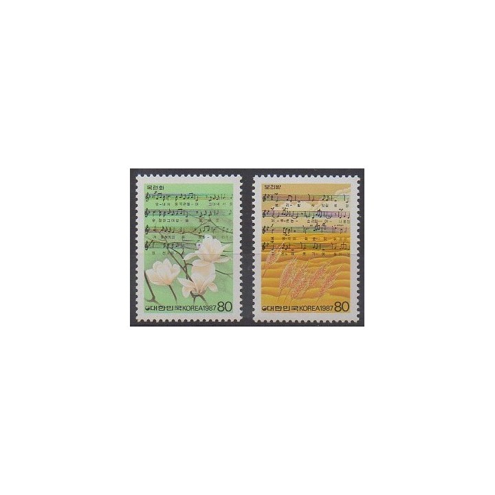 Buy this set of stamps of South Korea of the year 1987 (Nb 1356/1357).
