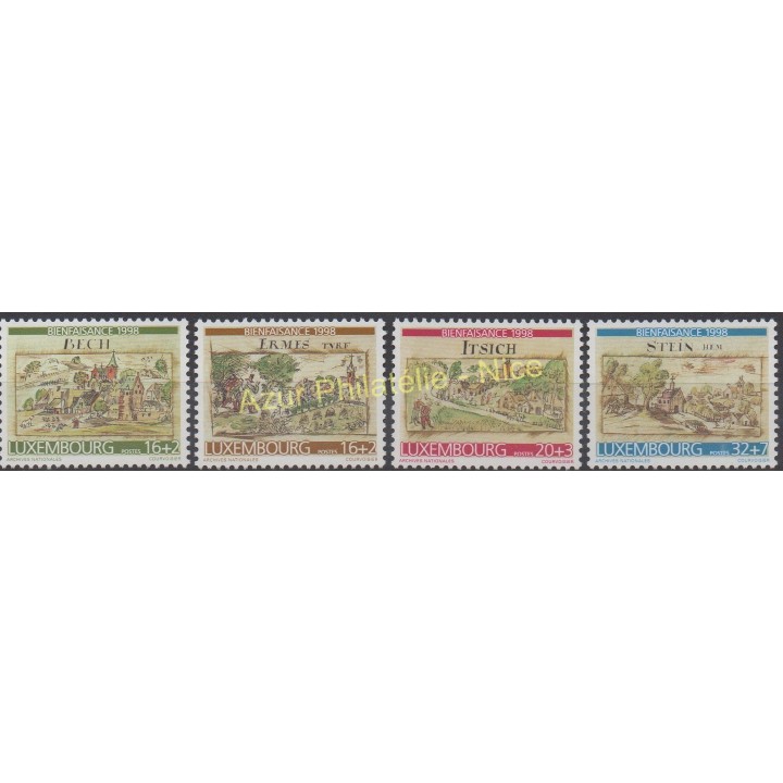 Timbres - Thème monuments - Luxembourg - 1998 - No 1410/1413