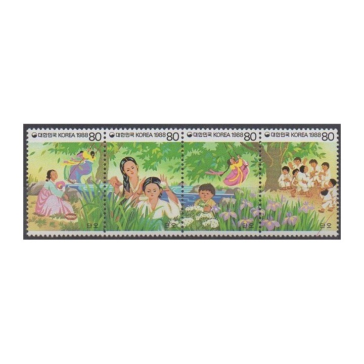 Buy this set of stamps of South Korea of the year 1988 (Nb 1409/1412).