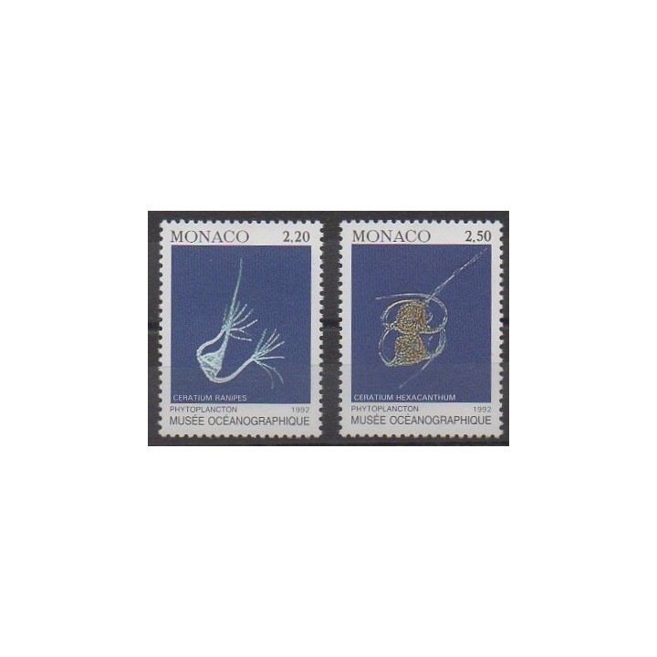 Buy this set of stamps of Monaco of the year 1992 (Nb 1850/1851).