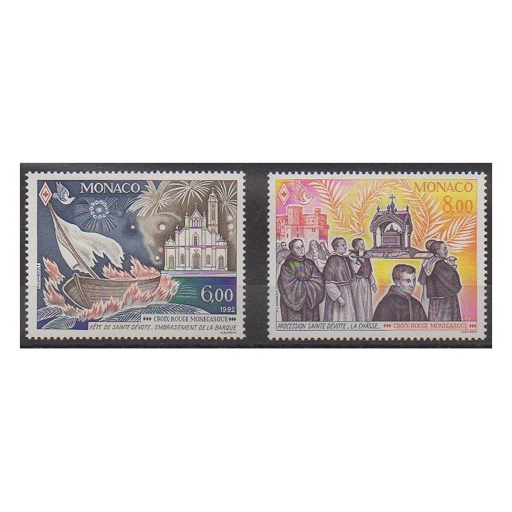 Acheter cette série de timbres de Monaco de l'année 1992 (No 1842/1843).