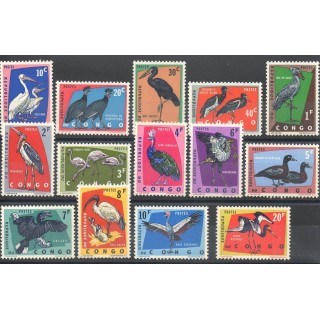 Timbres - Thème oiseaux - Congo (République du) - 1963- No 481/494