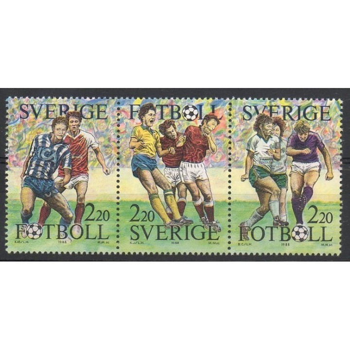 Timbres - Thème football - Suède - 1988- No 1489/1491