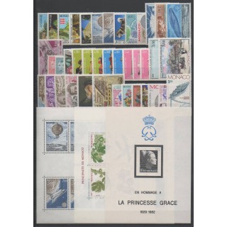 Acheter les timbres et les 3 blocs-feuillets de Monaco  de l'année 1983 (No 1359/1403 - BF24/BF26).