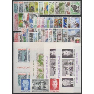 Acheter cette série de timbres et ces 4 blocs feuillets de Monaco  de l'année 1987 (No 1562/1613 - BF37/BF39 - BF39a).