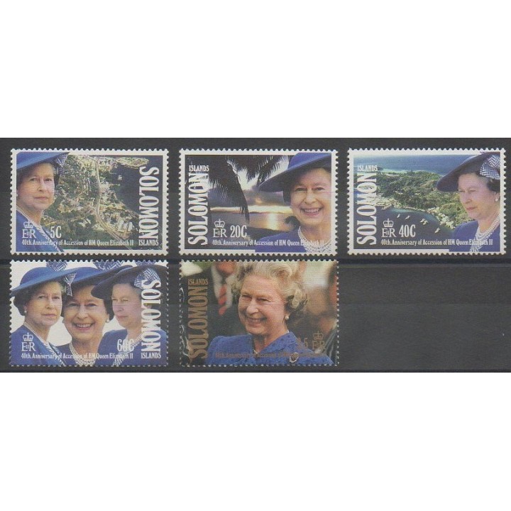 Acheter cette série de timbres des îles Salomon de l'année 1992 (No 734/738).