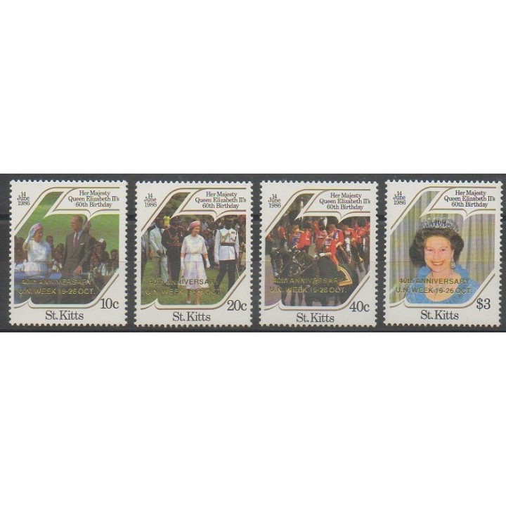 Acheter cette série de timbres de Saint-Christophe de l'année 1986 (No 609/612).