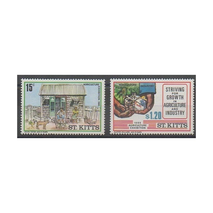 Buy this set of stamps of Saint-Christophe of the year 1986 (Nb 606/607).