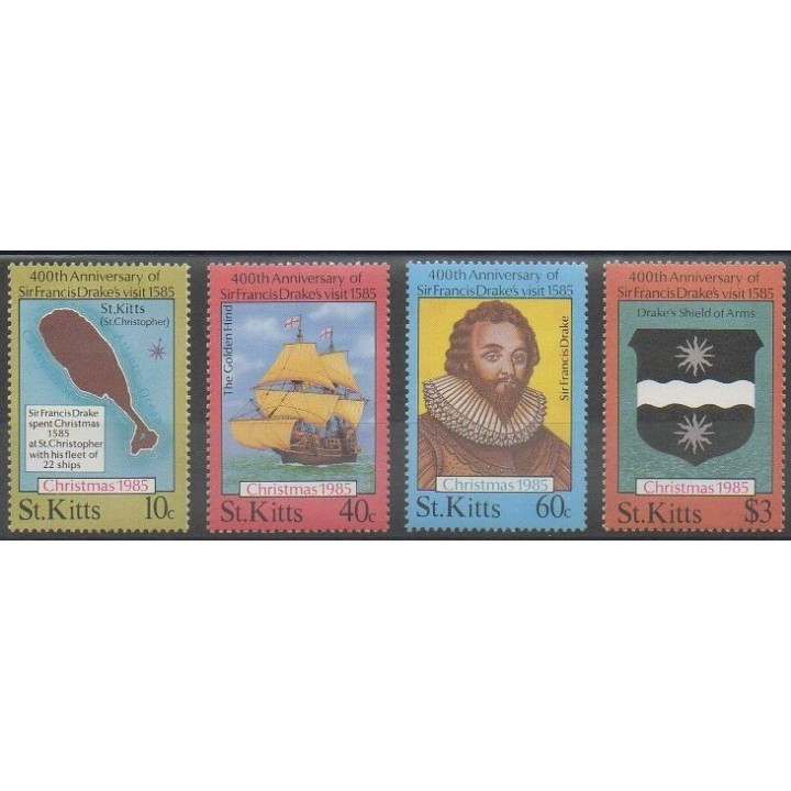 Acheter cette série de timbres de Saint-Christophe de l'année 1985 (No 596/599).