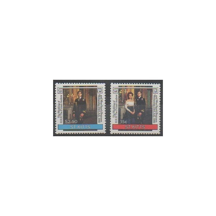 Buy this set of stamps of Saint-Christophe of the year 1986 (Nb 604/605).