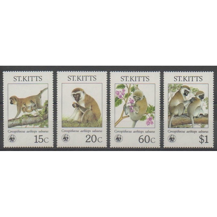 Acheter cette série de timbres de Saint-Christophe de l'année 1986 (No 613/616).